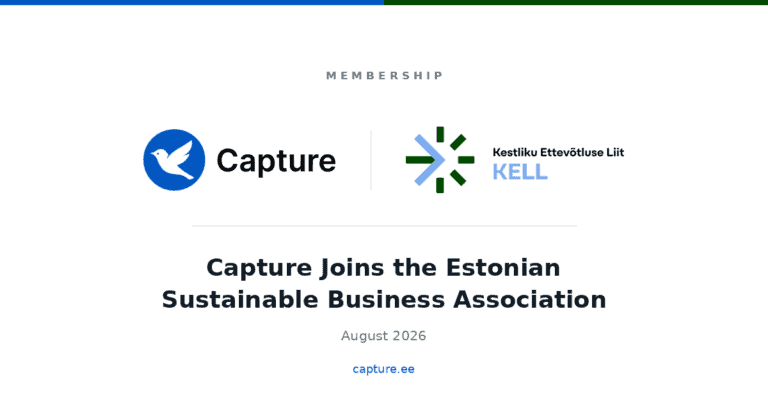 Capture Joins KELL, the Estonian Sustainable Business Association