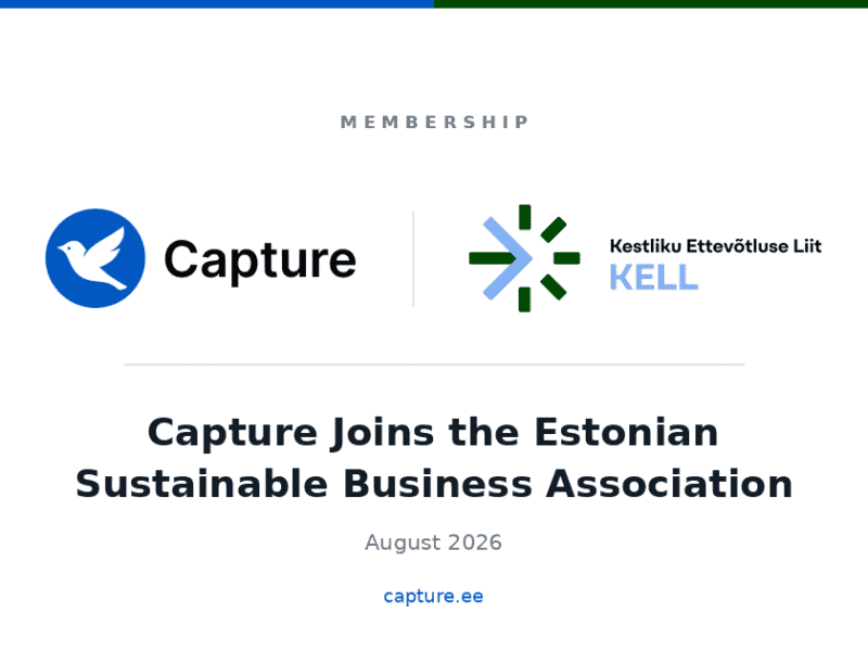 Capture Joins KELL, the Estonian Sustainable Business Association
