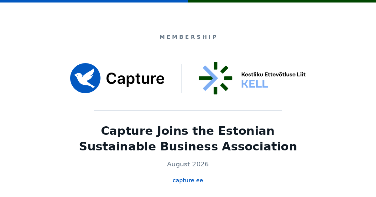 Capture Joins KELL, the Estonian Sustainable Business Association