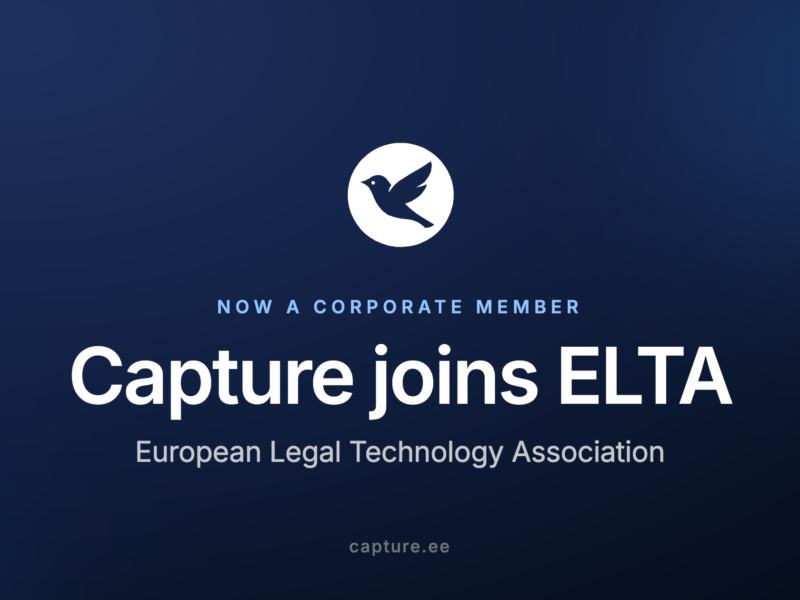 Capture Joins the European Legal Technology Association (ELTA)