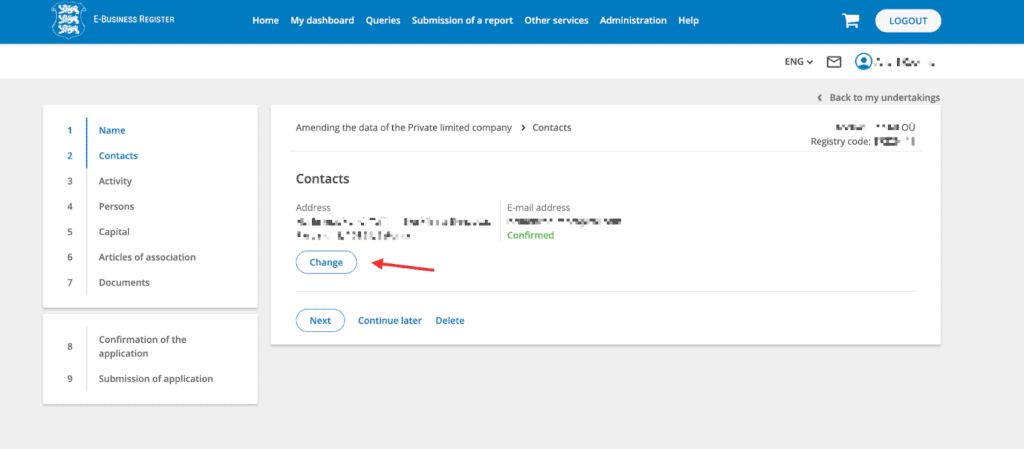 Step-by-step guide to updating your Estonian company address in the business registry.